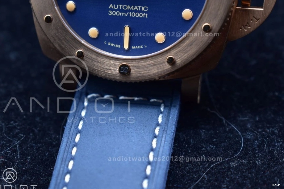 VSF Strap Blue Edition Clone 974 Blue Dial P.900 Bronzo Seasonal 1:1 Best on Calfskin PAM1074 W 0809